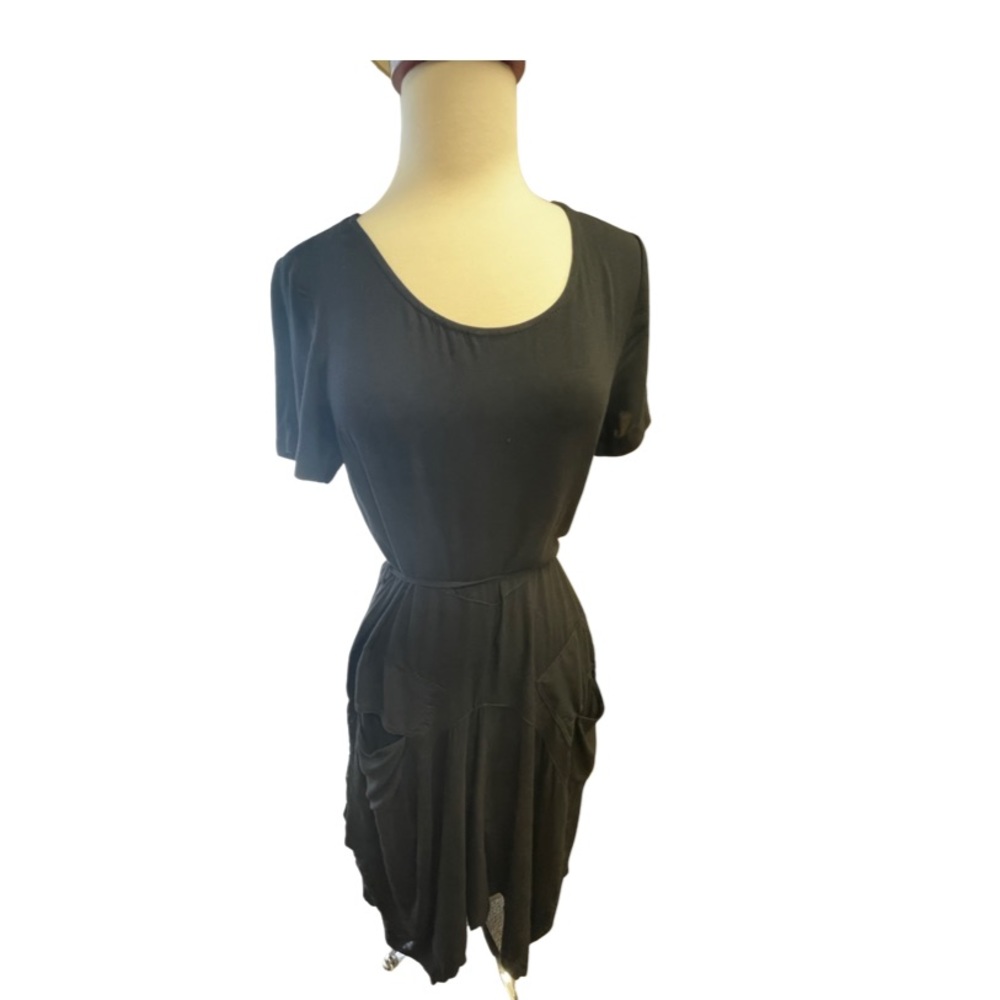 Black long dress with large pockets